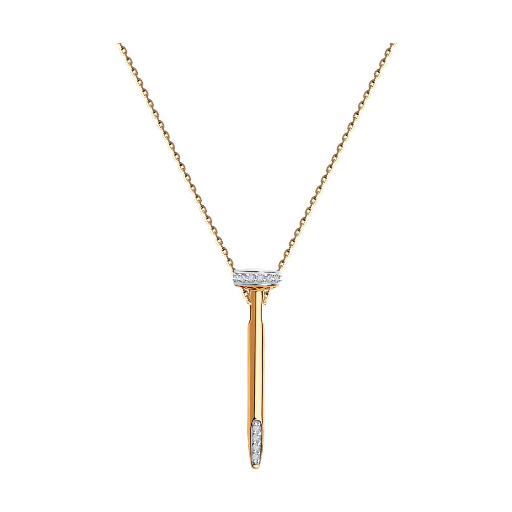 

Колье из красного золота 45 см SOKOLOV Diamonds 1070259, бриллиант, 1070259