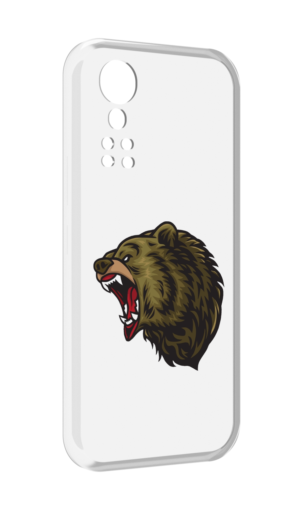 

Чехол MyPads Голова-медведь для ZTE Axon 30 5G / Axon 30S, Прозрачный, Tocco