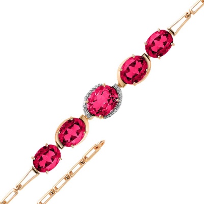 

Браслет из красного золота с корундом/фианитом р. 17,5 Master Brilliant 08-1-059-1601-011, 08-1-059-1601-011