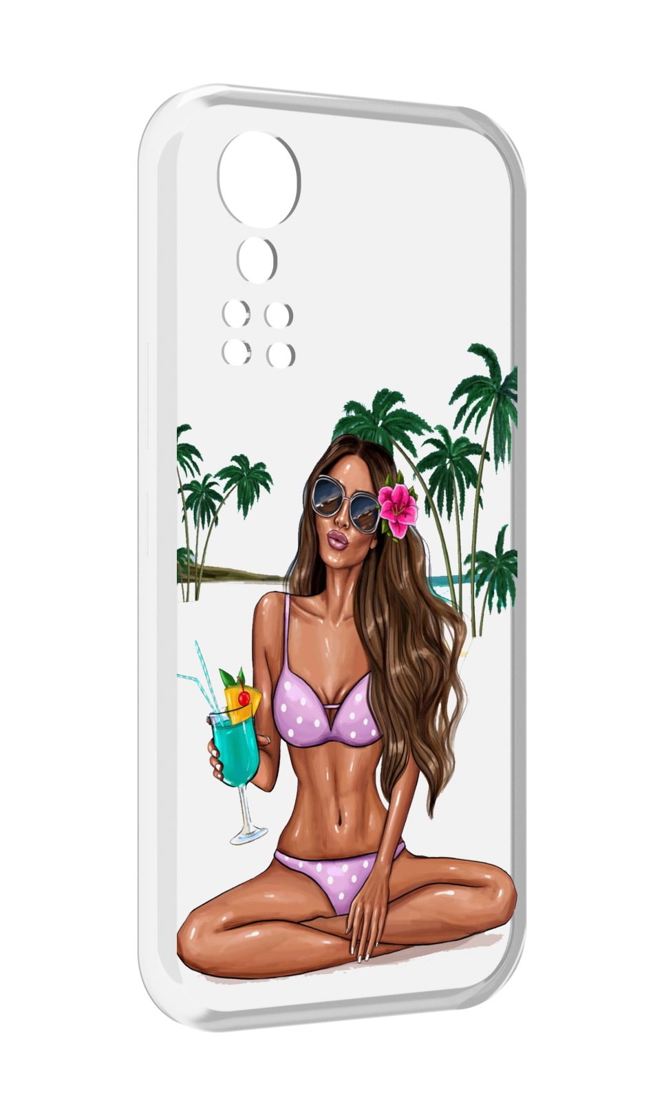 

Чехол MyPads Гавайская-девушка женский для ZTE Axon 30 5G / Axon 30S, Прозрачный, Tocco