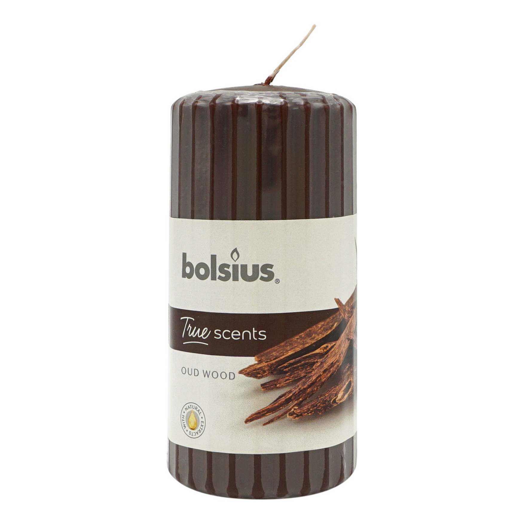 

Свеча ароматическая Bolsius Агаровое дерево ребристая 12 x 5,8 см