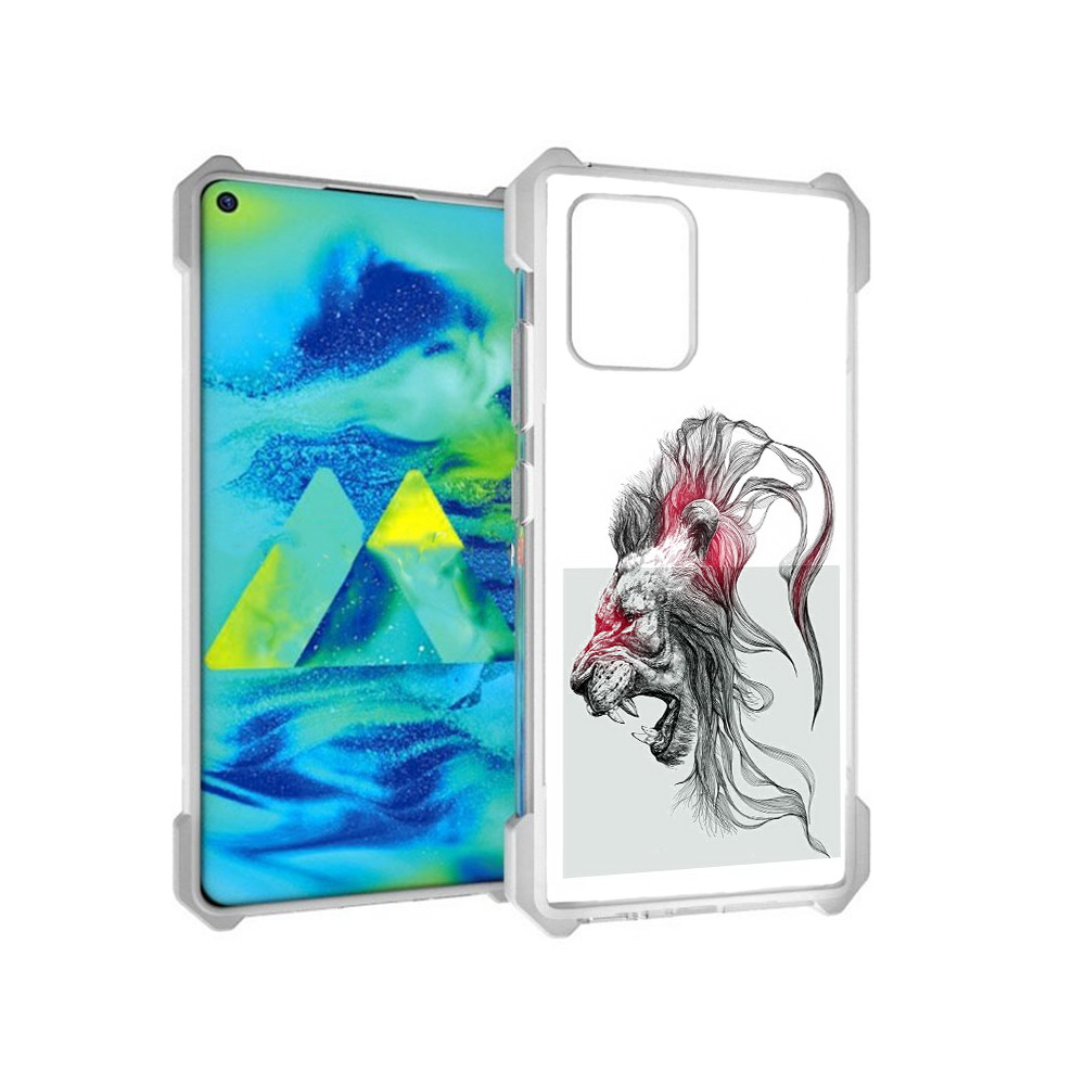 

Чехол MyPads Tocco для Samsung Galaxy S10 Lite разъяренный лев (PT143840.502.576), Прозрачный, Tocco