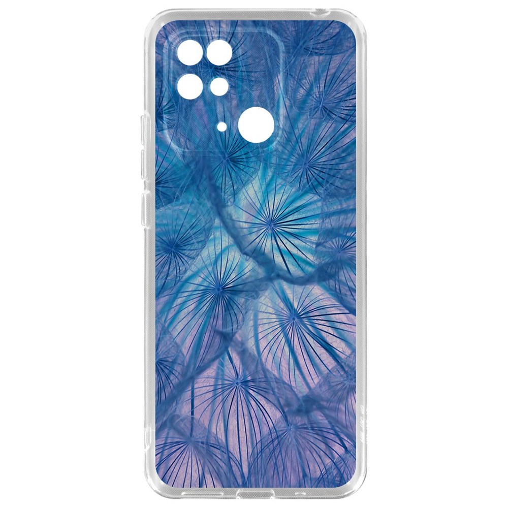 фото Чехол-накладка krutoff clear case синий одуванчик для xiaomi redmi 10c