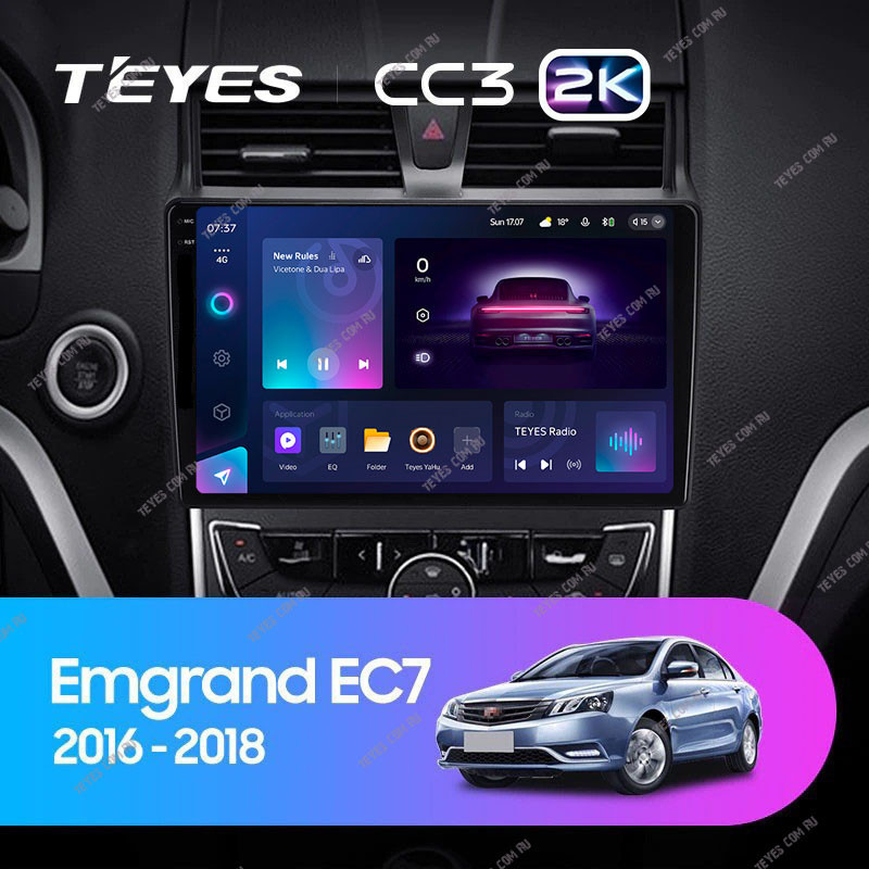 Штатная магнитола Teyes CC3 2K 432 Geely Emgrand EC7 2016-2018 3660000₽