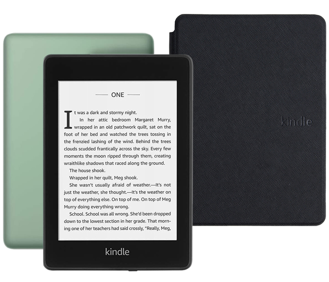 фото Электронная книга amazon kindle paperwhite 2018 8gb so sage с обложкой black