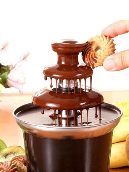 фото Шоколадный фонтан chocolate fondue fountain mini keya