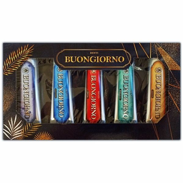 Набор премиальных зубных паст Buongiorno Gift Set, 5*30 г набор зубных паст rochjana с экстрактом нони 30 г с экстрактами растений 30 г