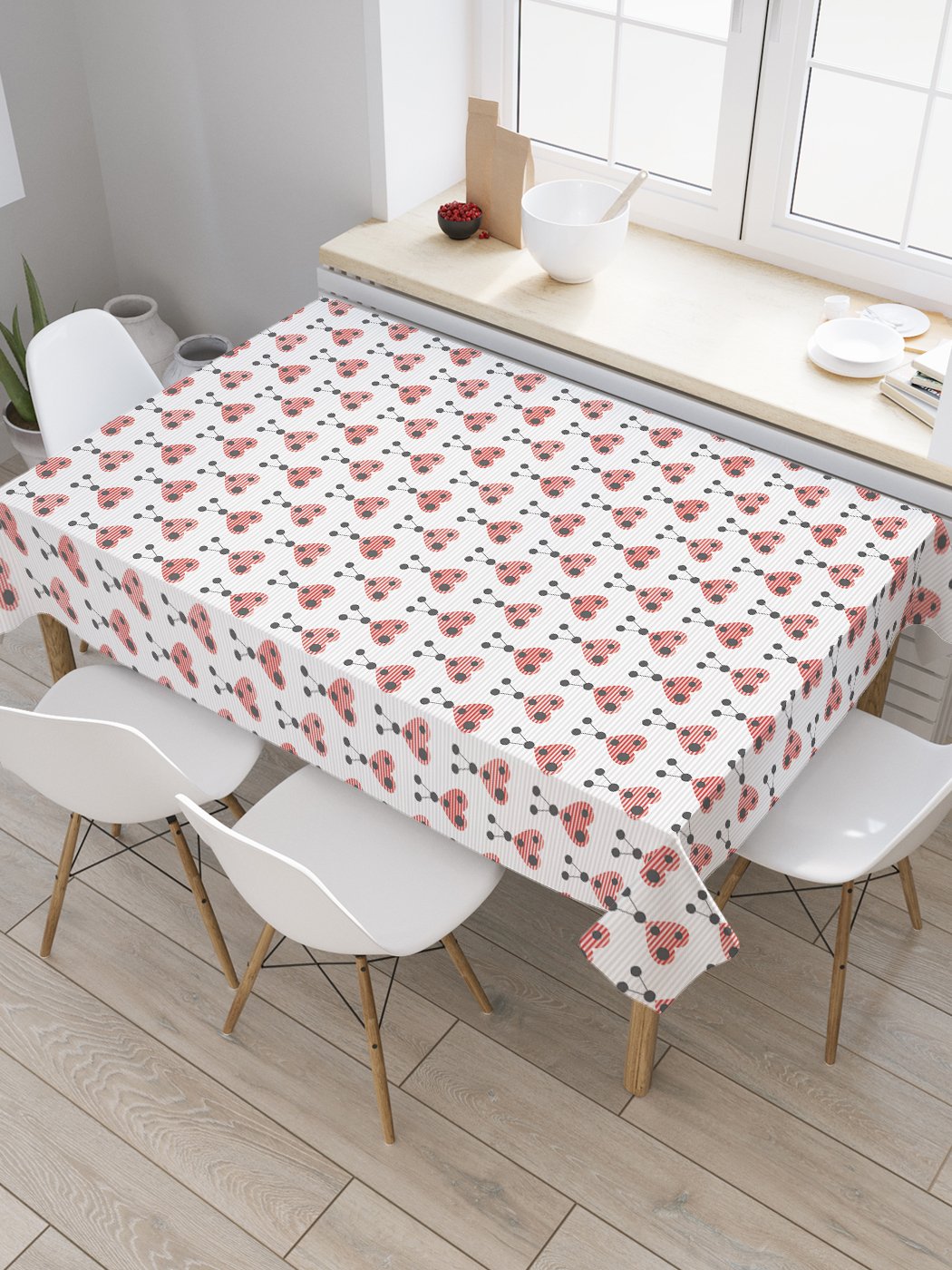 

Скатерть прямоугольная JoyArty "Геометрические божьи коровки" из сатена, 120x145 см, Геометрические божьи коровки