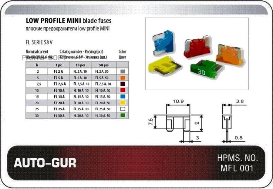 

Предохранитель MINI (MICRO) 20A желтый