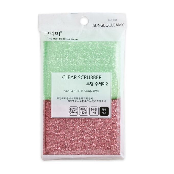 

Sungbo Cleamy Набор губок Clear Sungbo Cleamyrubber для мытья посуды 13х9х1,5 см х 2шт, Разноцветный