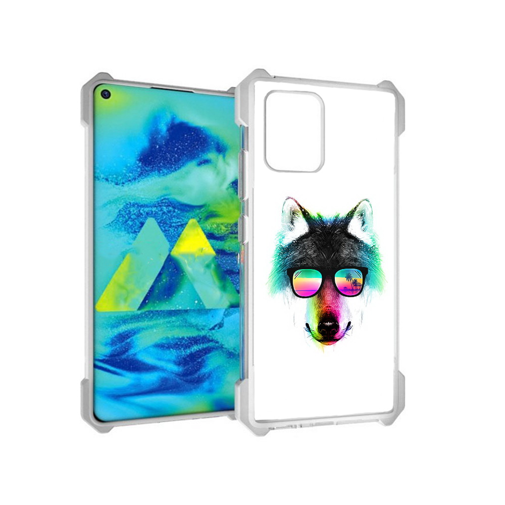 

Чехол MyPads Tocco для Samsung Galaxy S10 Lite радужный волк (PT143840.502.567), Прозрачный, Tocco