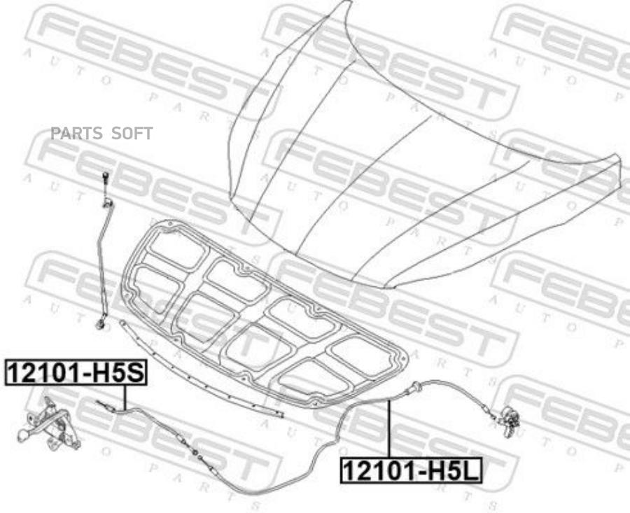 

Тросик привода открывания замка капота hyundai solaris 2017- 12101-h5s