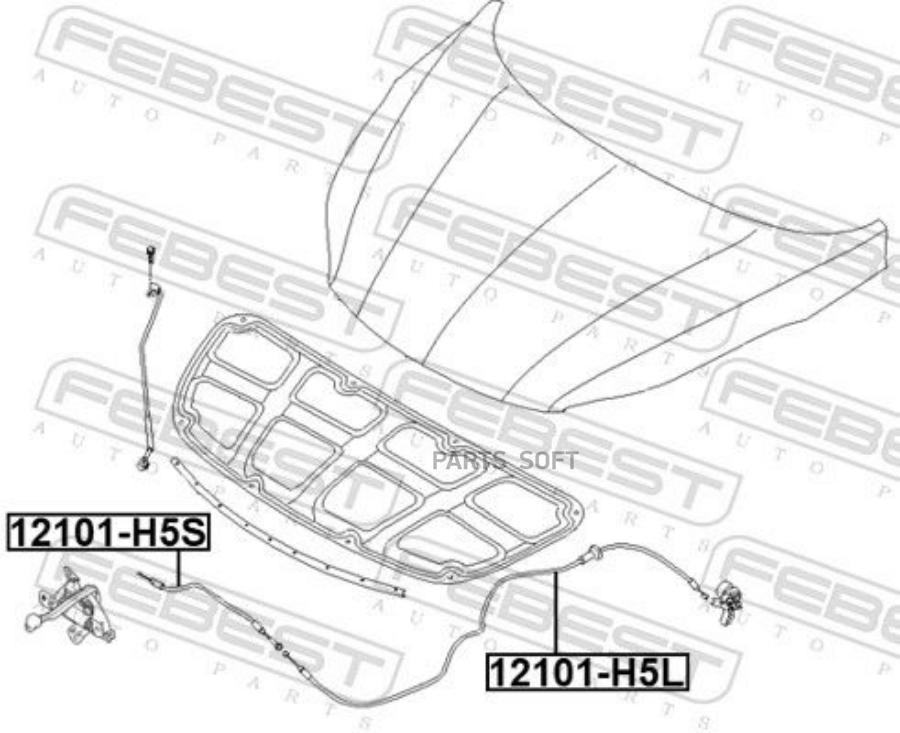 

Тросик привода открывания замка капота hyundai solaris 2017- 12101-h5l