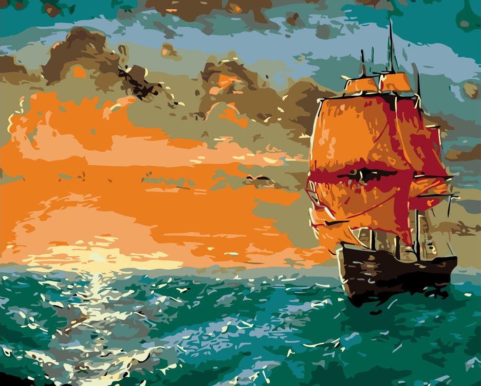 

Картина по номерам Живопись по Номерам Закат на море, 40x50, Закат на море