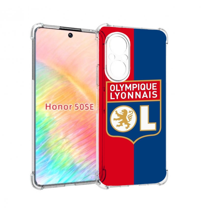 Чехол бампер MyPads фк лион эмблема для Honor 50 SE противоударный