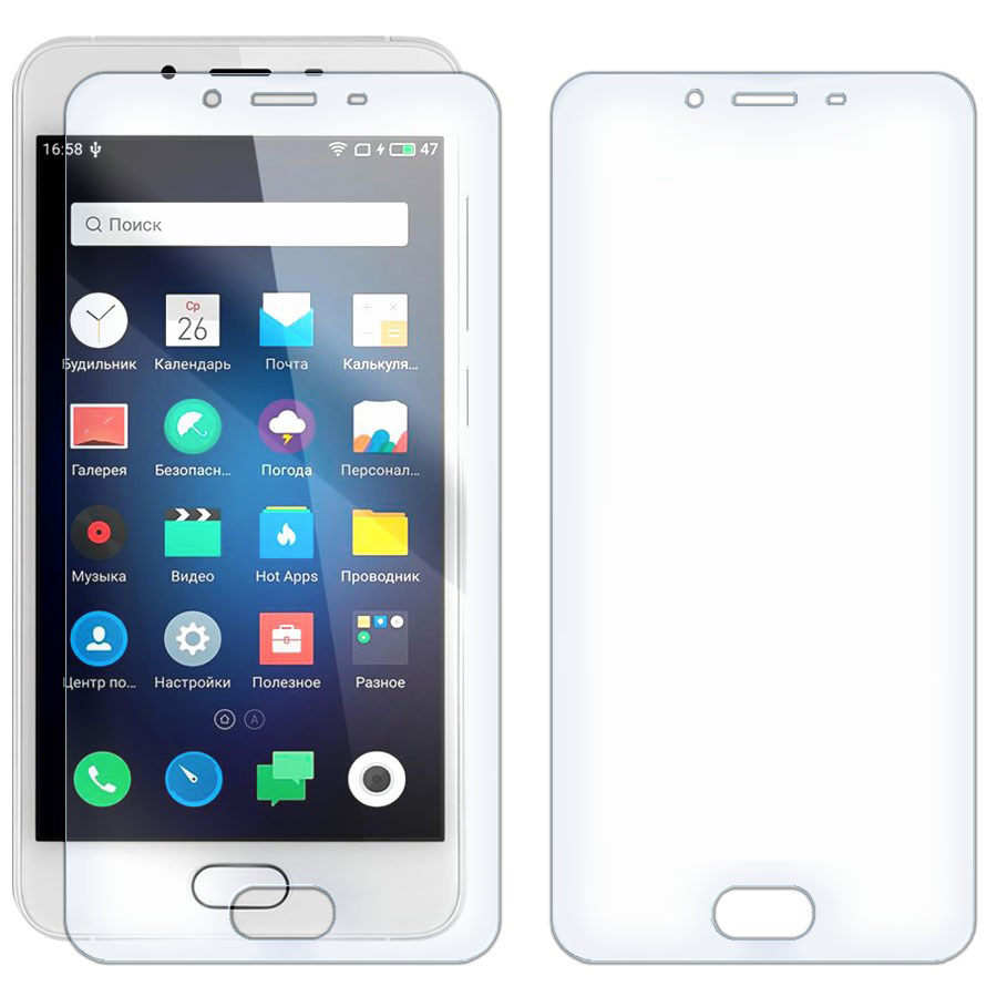 

Комплект из 2-x защитных гибридных стекол для Meizu Pro U10