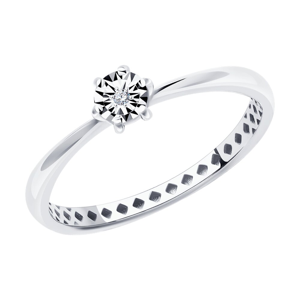 

Кольцо помолвочное из белого золота с бриллиантом р.  Diamant 52-210-01466-1, 52-210-01466-1