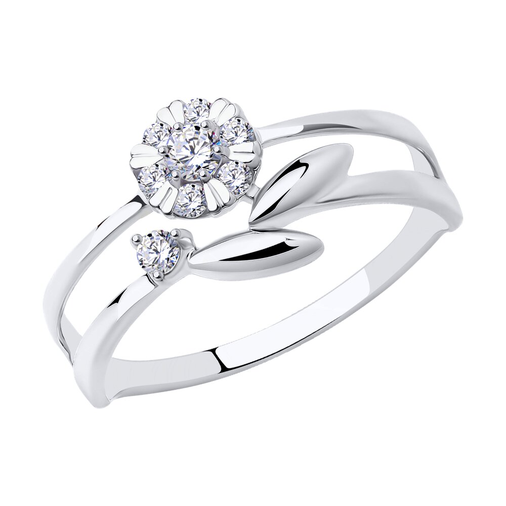 

Кольцо из белого золота с фианитом р. , Diamant 52-110-01274-1, 52-110-01274-1