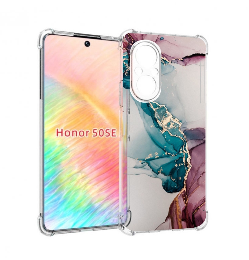 

Чехол бампер MyPads фиолетовый синий краски для Honor 50 SE прот, Прозрачный, Tocco