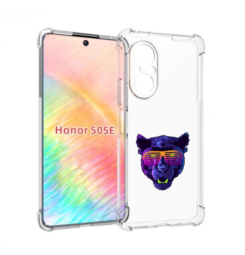 

Чехол бампер MyPads фиолетовая пума в очках для Honor 50 SE прот, Прозрачный, Tocco