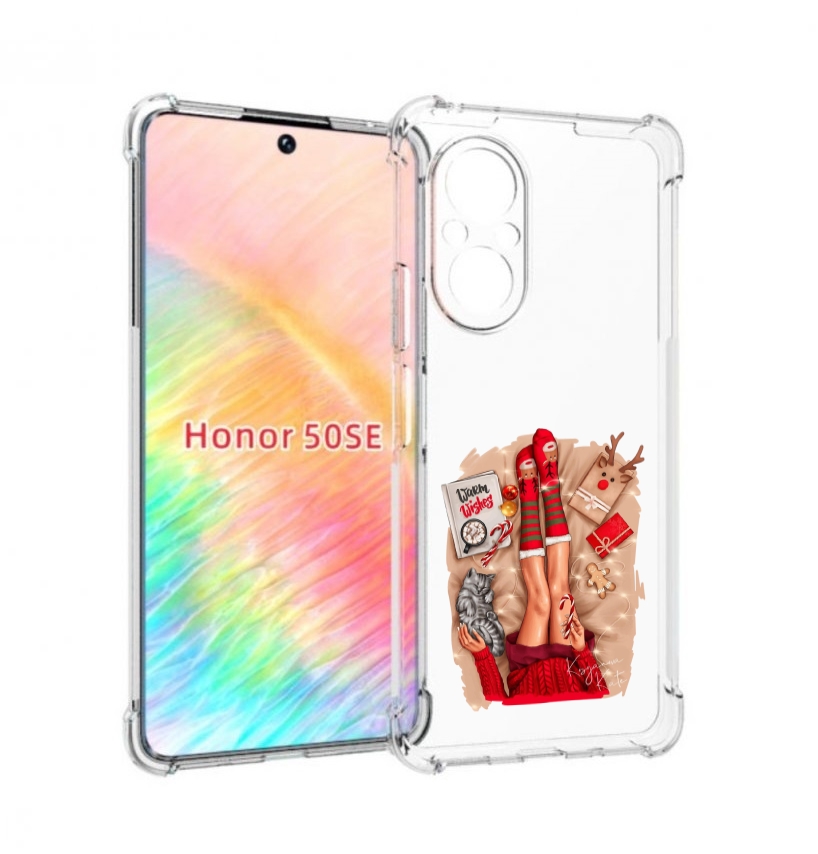 

Чехол бампер MyPads уютный-арт женский для Honor 50 SE противоуд, Прозрачный, Tocco
