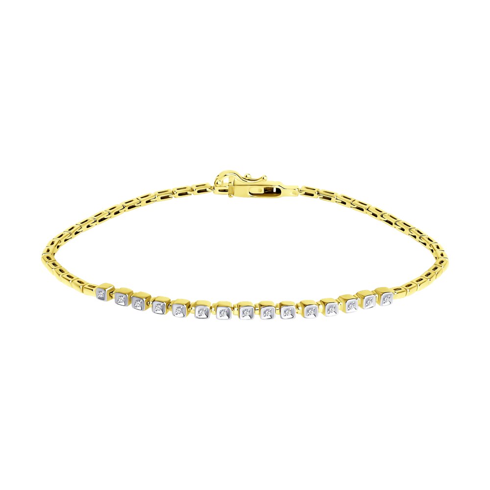 Браслет из желтого золота с бриллиантом р. 17 SOKOLOV Diamonds 1050221-2