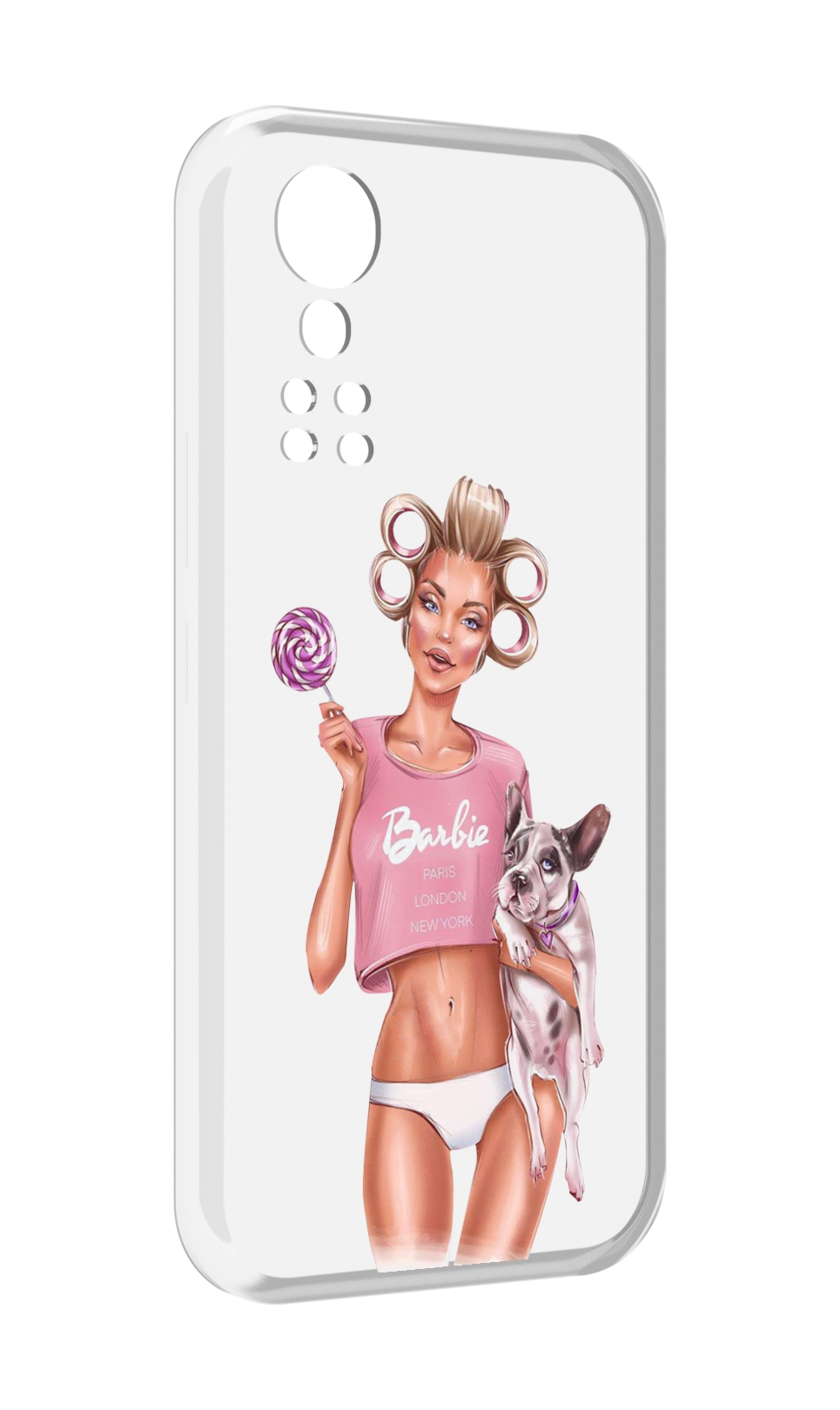 Чехол MyPads Барби-с-собачкой женский для ZTE Axon 30 5G / Axon 30S