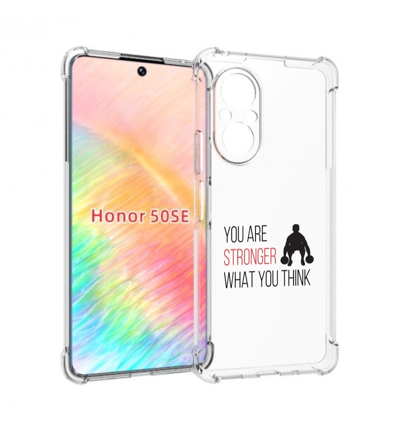 

Чехол бампер MyPads ты-сильнее-чем-думаешь для Honor 50 SE проти, Прозрачный, Tocco