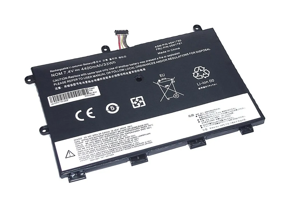 

Аккумуляторная батарея для ноутбука Lenovo ThinkPad Yoga 11e 45N1750-2S2P 7.4V 4400mAh OEM, 45N1750-2S2P 7.4V 4400mAh OEM черная