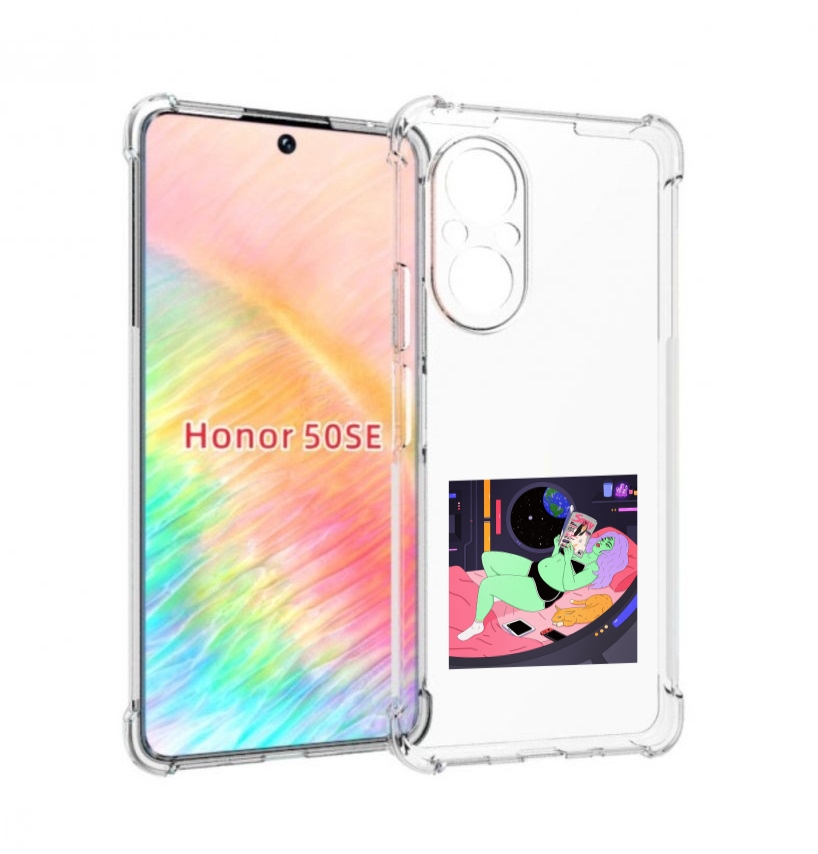

Чехол бампер MyPads трехглазая девушка зеленая для Honor 50 SE п, Прозрачный, Tocco