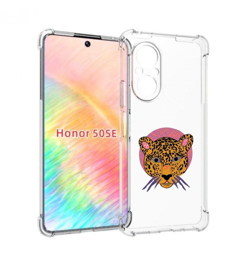 

Чехол бампер MyPads тигр-в-кругу для Honor 50 SE противоударный, Прозрачный, Tocco