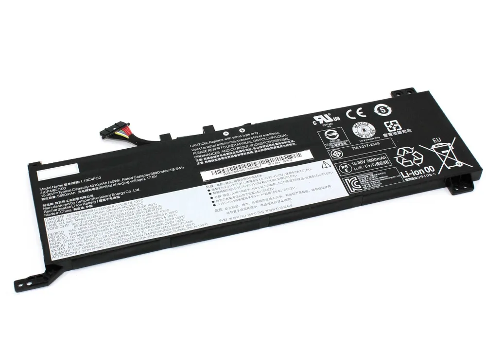 

Аккумуляторная батарея для ноутбука Lenovo Legion 5-15IMH05H L19C4PC0 15.36V 60Wh 4010mAh, L19C4PC0 15.36V 60Wh 4010mAh