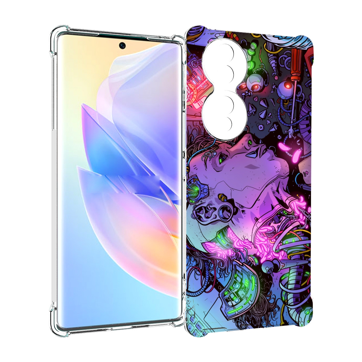 

Чехол MyPads голова робота мультик для Honor 70, Прозрачный, Tocco