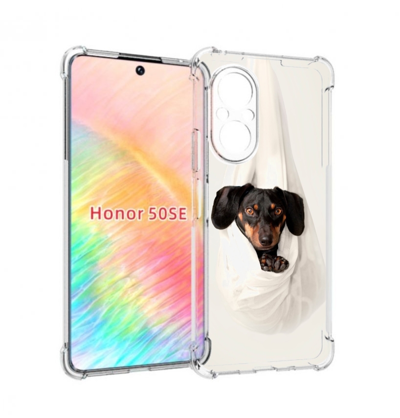 

Чехол бампер MyPads такса собака для Honor 50 SE противоударный, Прозрачный, Tocco