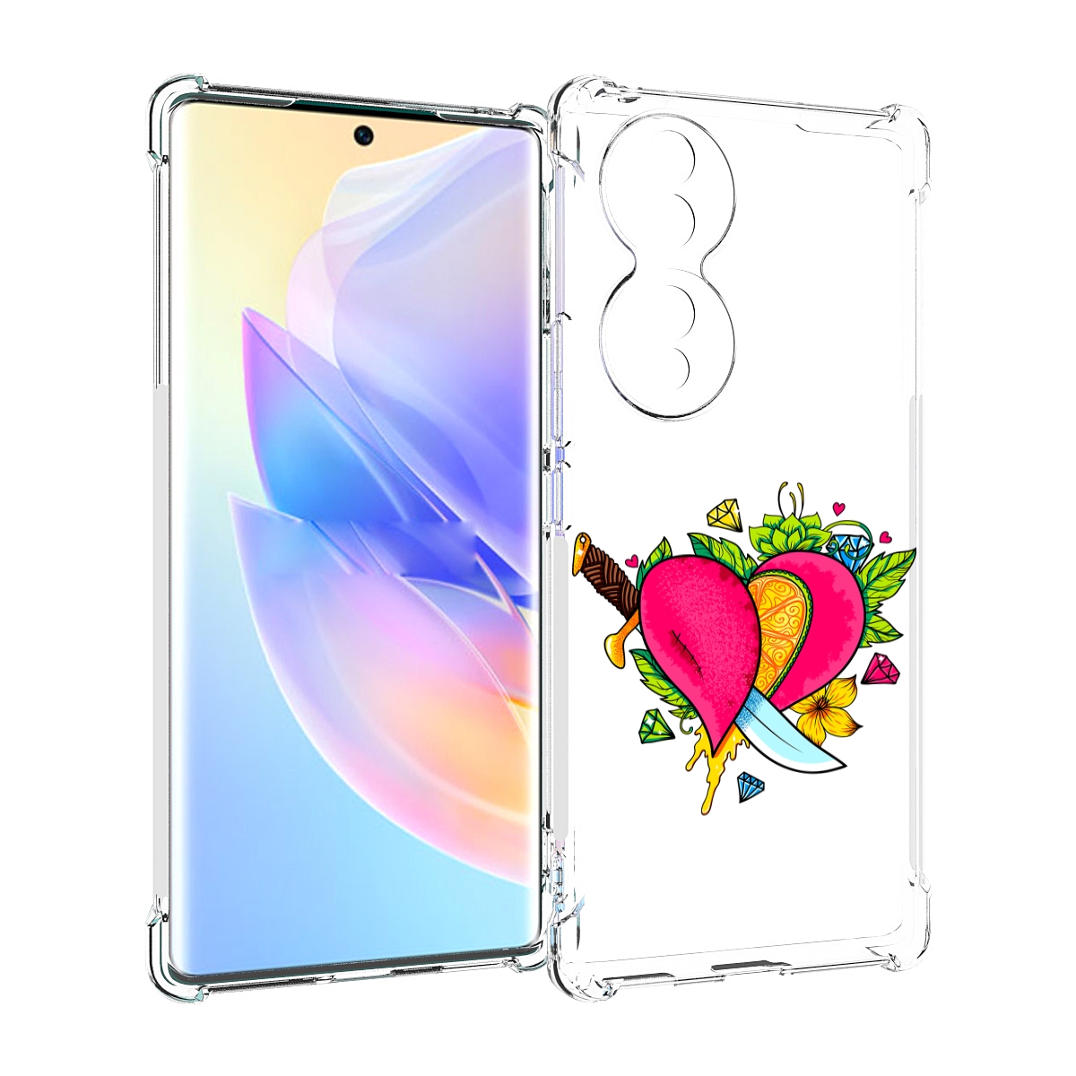 

Чехол MyPads Фруктовое сердце для Honor 70, Прозрачный, Tocco