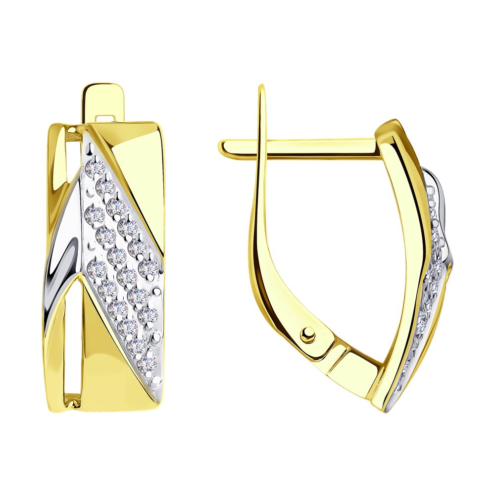 

Серьги из желтого золота с фианитом Diamant 53-120-00953-1, 53-120-00953-1