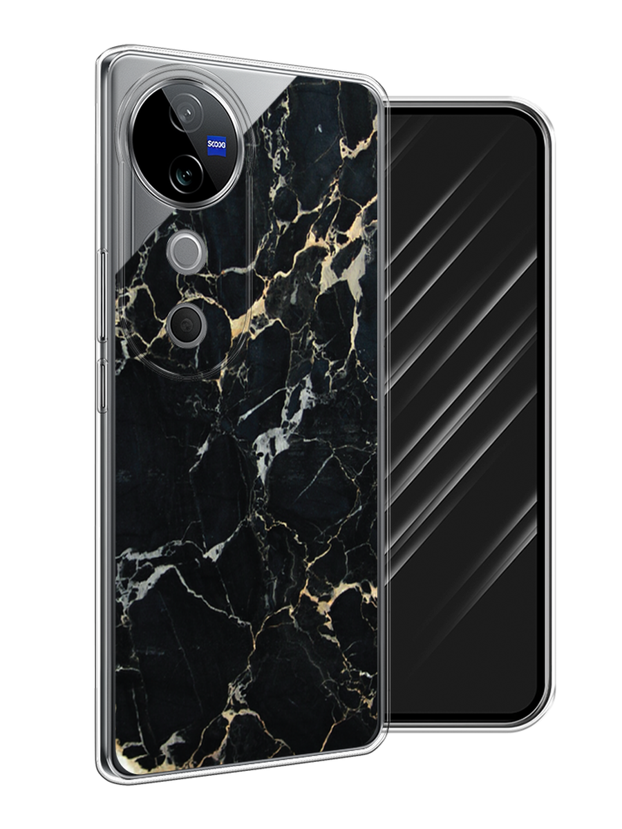 

Чехол Awog на Vivo V40 "Черный мрамор уголок", Черный;золотистый, 2611450-1