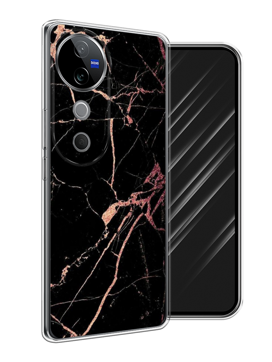 

Чехол Awog на Vivo V40 "Мрамор розовое золото", Черный;розовый, 2611450-1