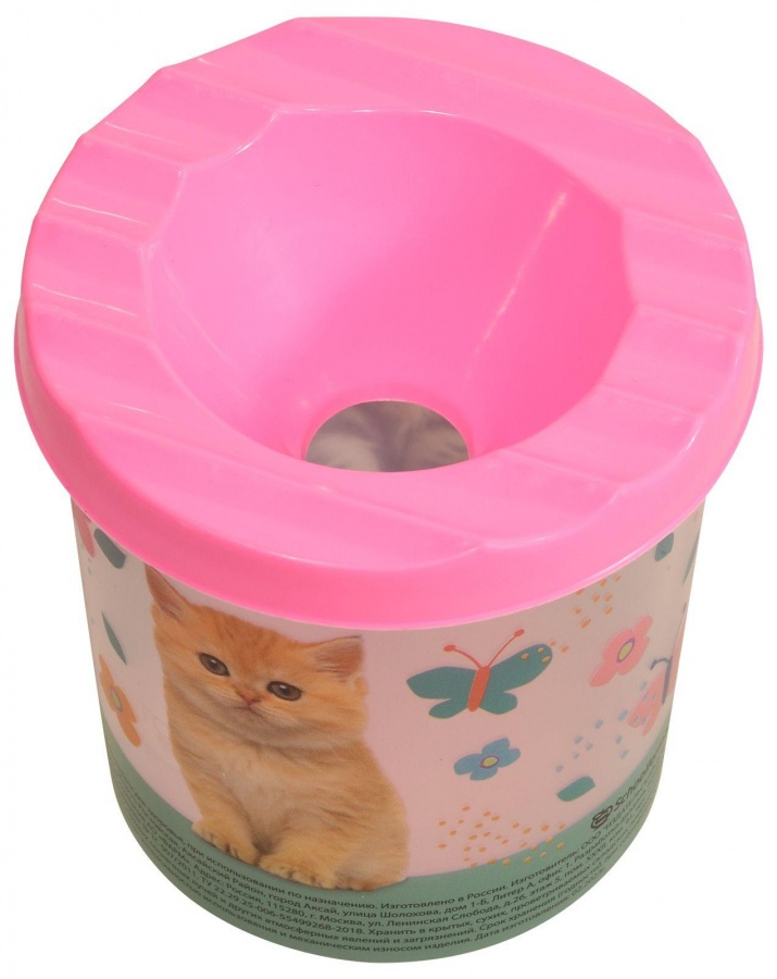 Стакан-непроливайка schoolФОРМАТ Пушистые котята 250мл розовый с принтом