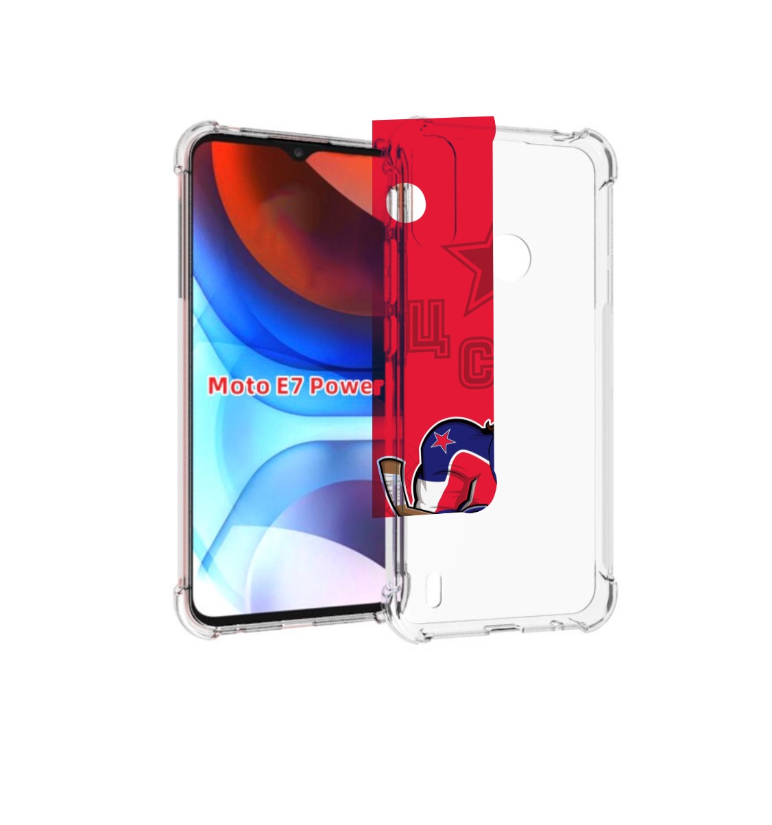 

Чехол MyPads хк цска мужской для Motorola Moto E7 Power, Прозрачный, Tocco