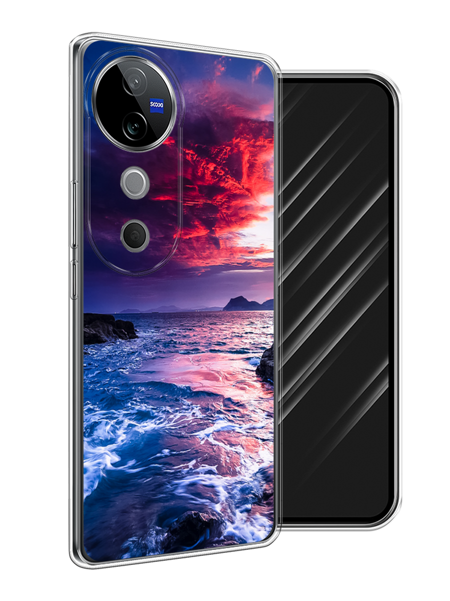 

Чехол Awog на Vivo V40 "Волны 1", Розовый;синий, 2611450-1
