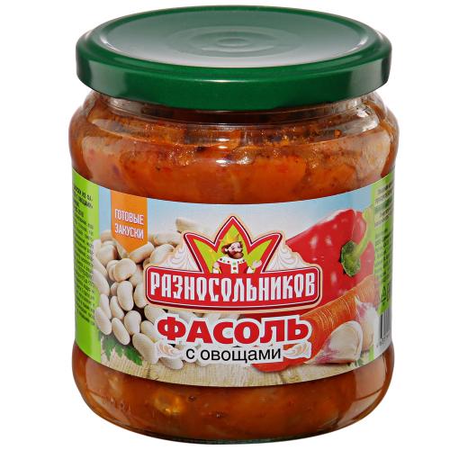 

Фасоль Разносольников с овощами стерилизованная 450 г