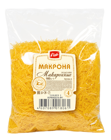 

Макаронные изделия Макрона Вермишель № 1 900 г
