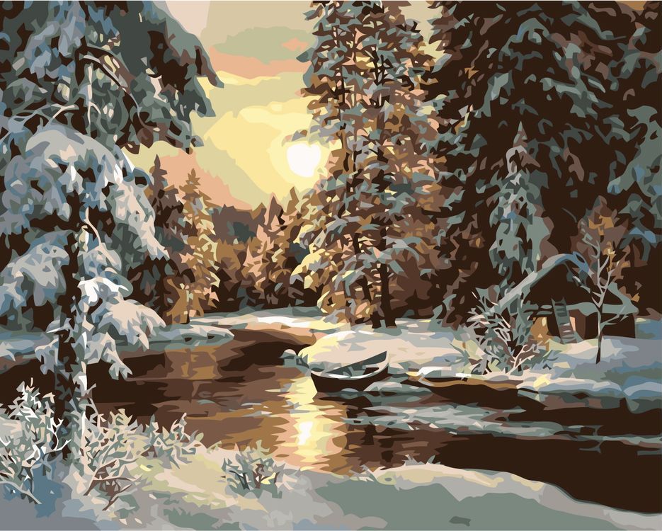

Картина по номерам Живопись по Номерам Зимний лес, 40x50, Зимний лес