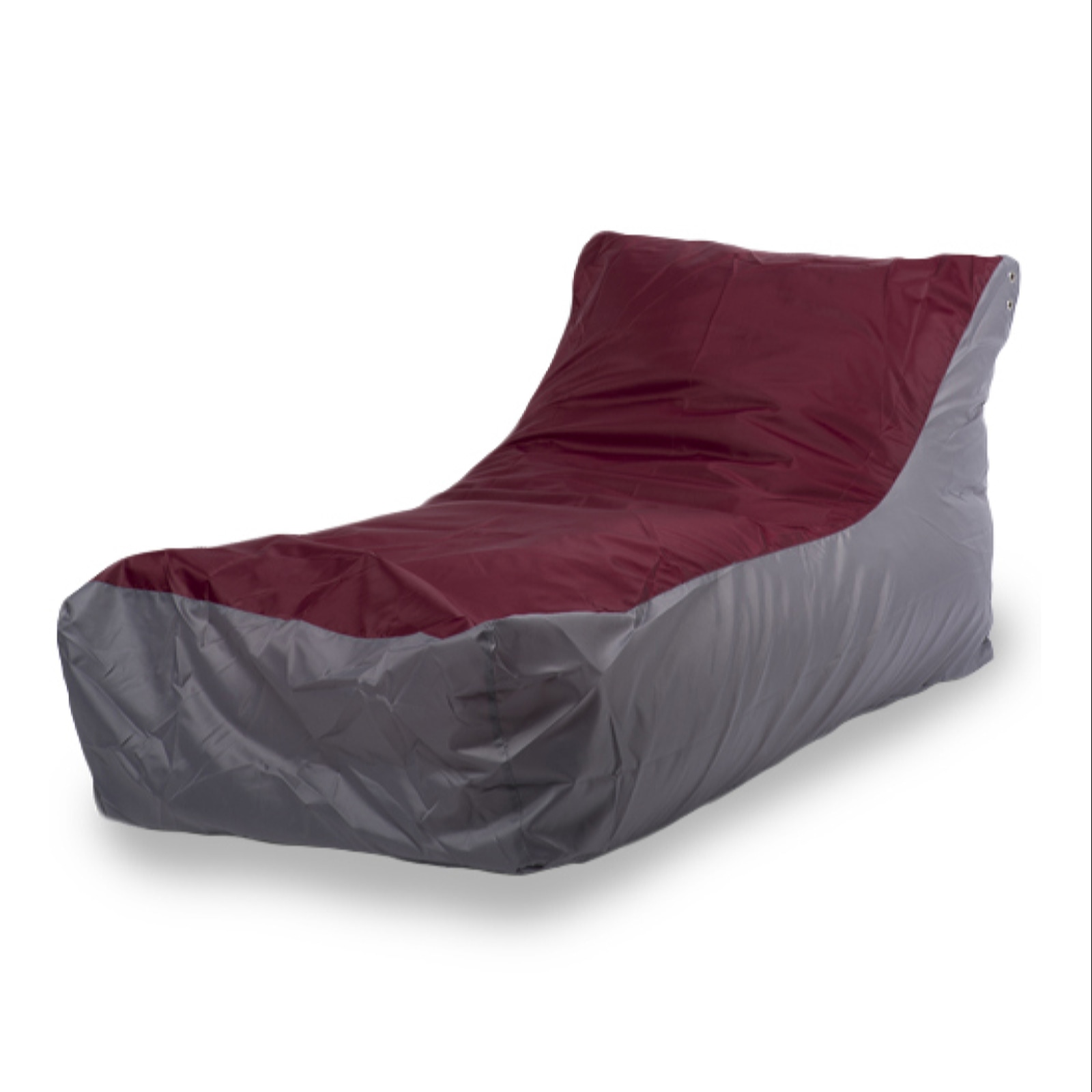 фото Бескаркасный модульный диван пуффбери кушетка one size, оксфорд, серый/бордовый