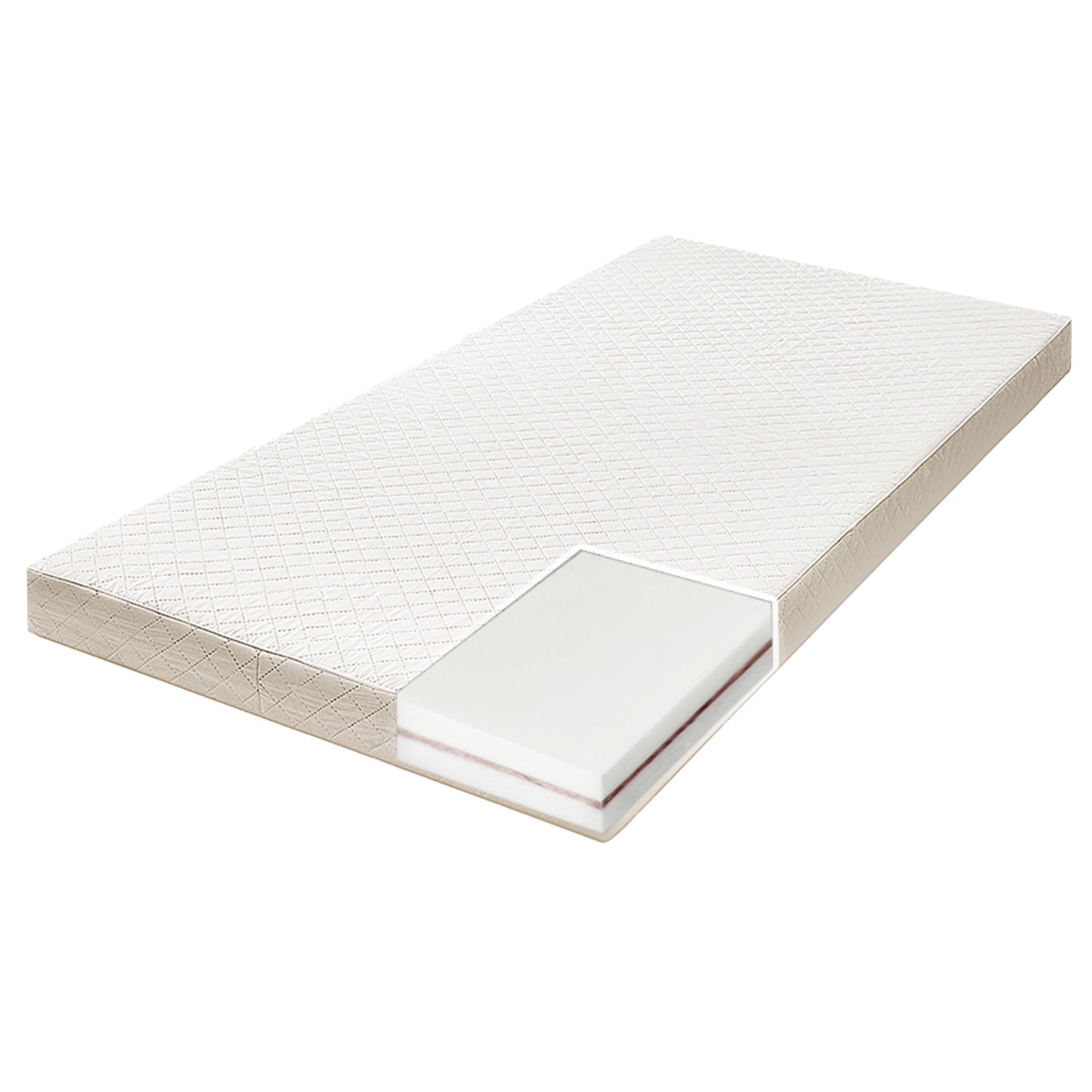 

Матрас Красная пуговица беспружинный (топпер) 70х190х11 см струтопласт койра ппу бежевый, Матрас беспружинный Красная пуговица трехслойный. Струтофайбер, койра, поролон