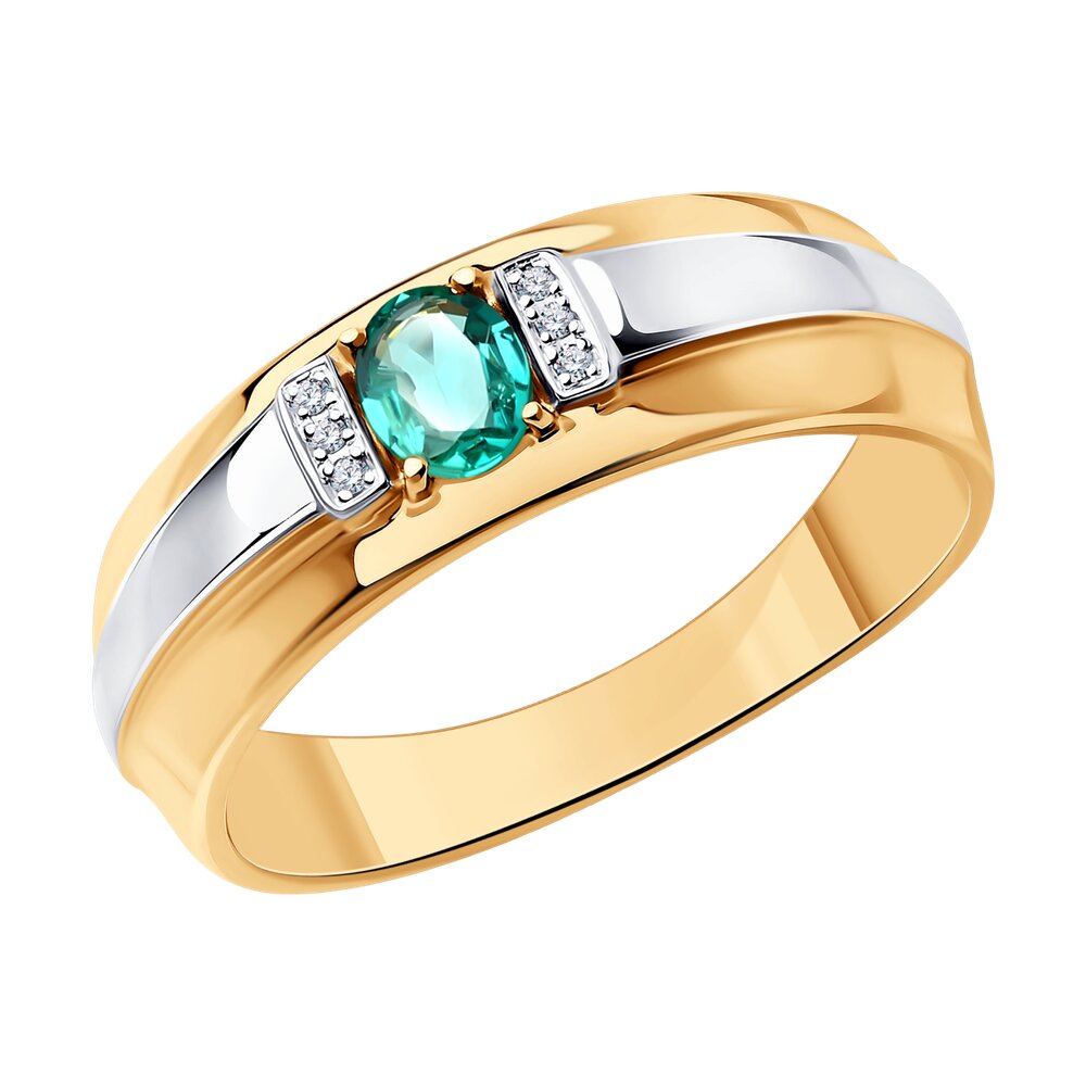 

Кольцо из золота р.  SOKOLOV Diamonds 3010539, бриллиант\изумруд, 3010539