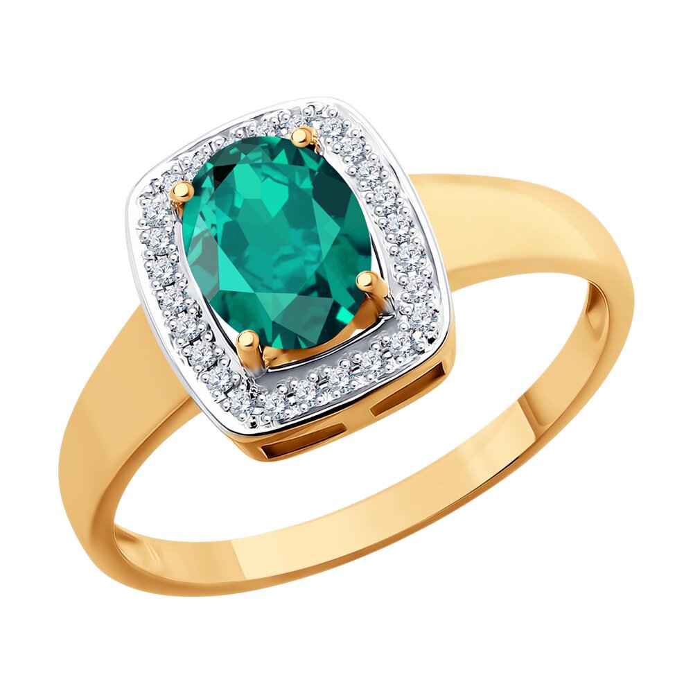 

Кольцо из золота р. 16,5 SOKOLOV Diamonds 3010466, бриллиант\изумруд, 3010466