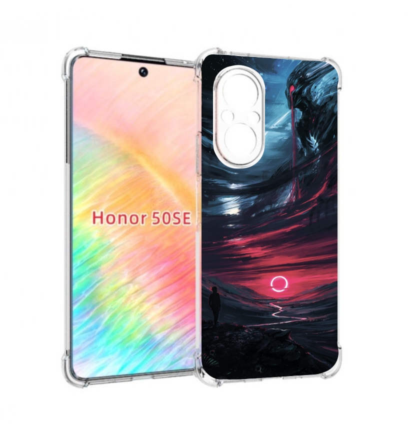 

Чехол бампер MyPads страшный мир для Honor 50 SE противоударный, Прозрачный, Tocco
