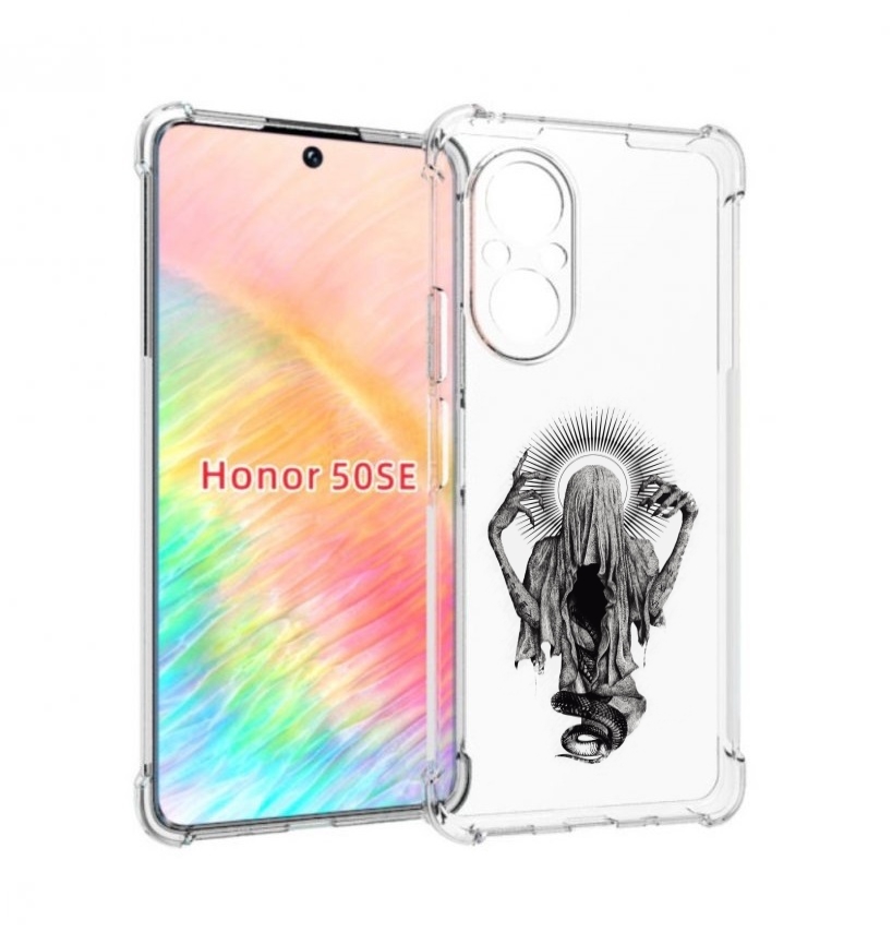 

Чехол бампер MyPads страшная змея в мантии для Honor 50 SE проти, Прозрачный, Tocco